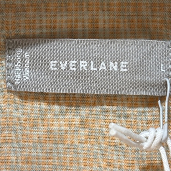 Everlane | NWT | The Cotton Tourist Short Sleeve Shirt | Orange Plaid sz L - Picture 10 of 11